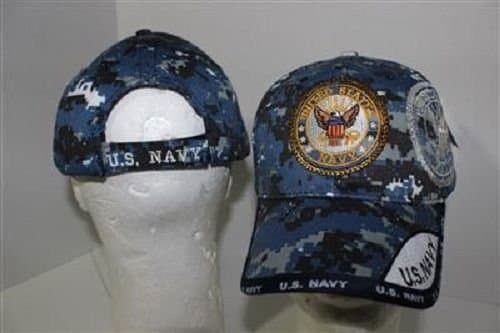 US Navy Seal Emblem Logo Shadow Blue Acu Marpat Camo Ball Cap Hat (Licensed)