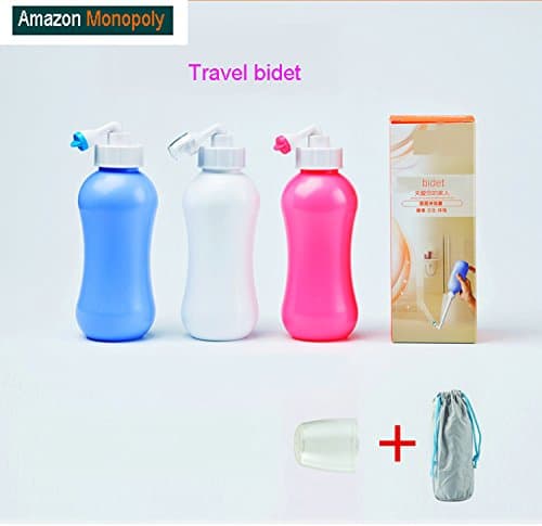 Travel Bidet, iBzera Portable Handheld Bidet Bottle - Bathroom Toilet Bidet Cleaner Bottom Spray Wiper Personal Hygiene Refresher Peri Bottle for Home Hotel Office Vacation (15oz / 450ml) (Violet+)