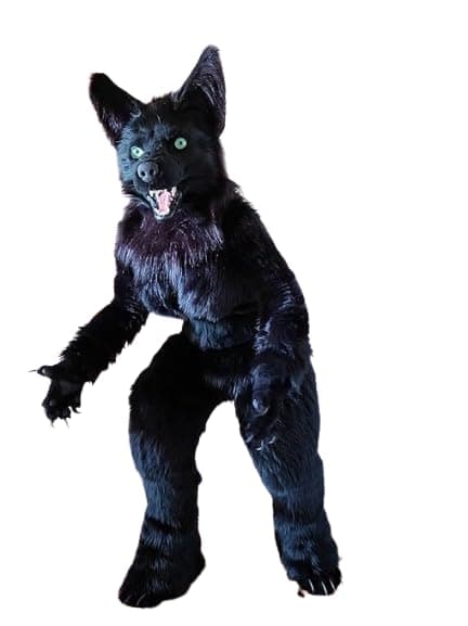 Black Wolf Fursuit Teen Costumes Caribou Full Furry Suit Fursona Kigurumi Anime