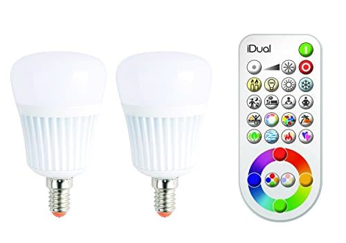 iDual Lamp with Remote Control, Clear, E14, 7 W, 2700 k, 470 lm, Pack of 2