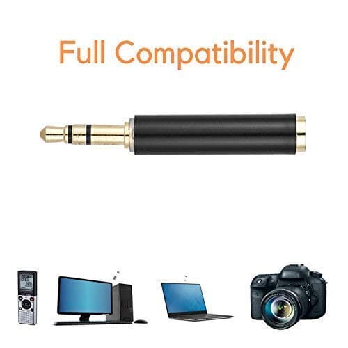 3.5mm TRRS to TRS Male to Female Audio Adapter, Supports Camera, Recorder, Microphone, Desktop and Laptops