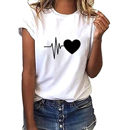 TWGONE Fashion Women's Loose Short-Sleeved Letter T-Shirt Casual O-Neck Top