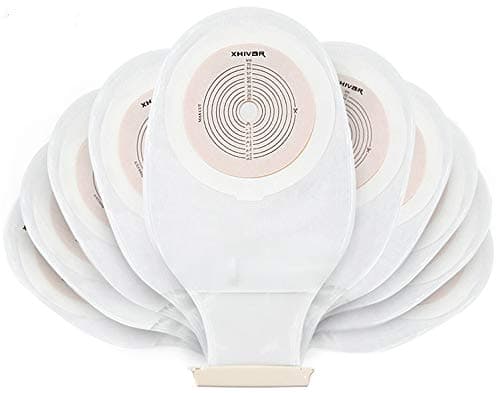ostomy colostomy supplies by XHIVAR premium Medicals Drainable Pouch, Colostomy Bags One Piece System Cut to Fit 20-70MM (3/4"-2 3/4")