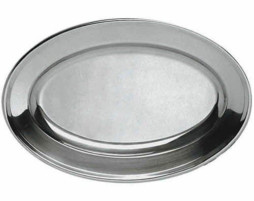 DURAWARE Oval Stainless Steel Platter, Silver, 21 3/4" x 14 1/2"
