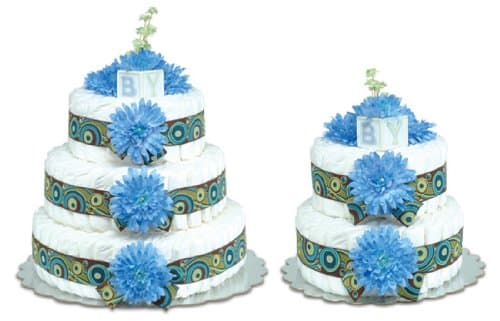 Small Blue Mums Diaper Cake