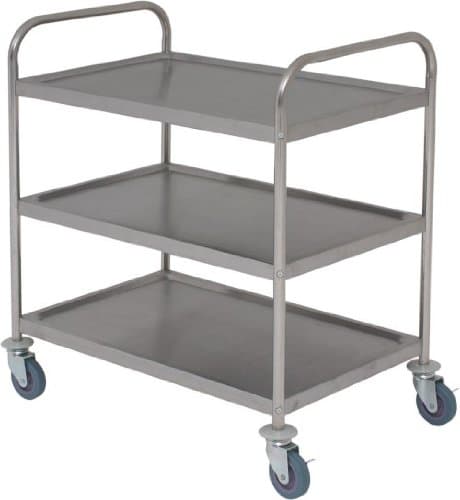 Stalwart TROLWELD2S Fully Welded Stainless Steel Trolley - 2 Shelves