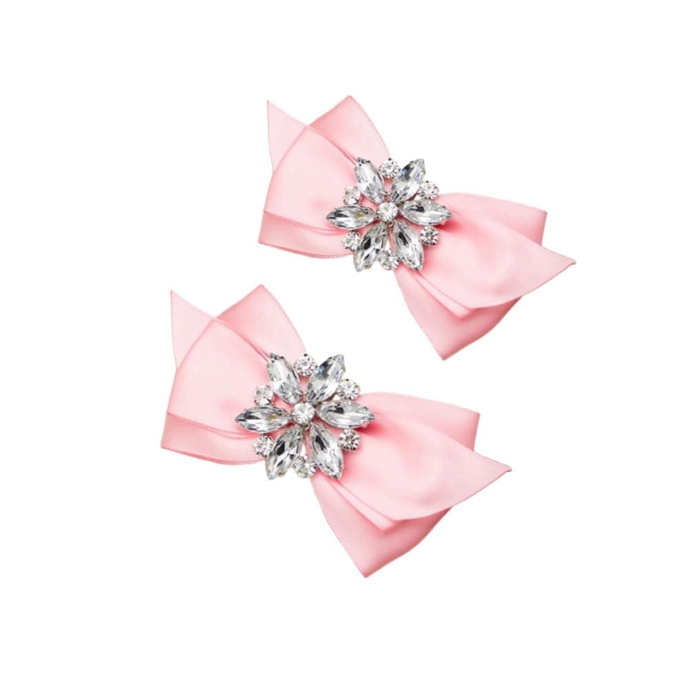 Rhinestone Crystal Wedding Bridal Shoe Bow Boots Clips Detachable Shoes Buckle Shoe Decoration Charms Pair Jewelry