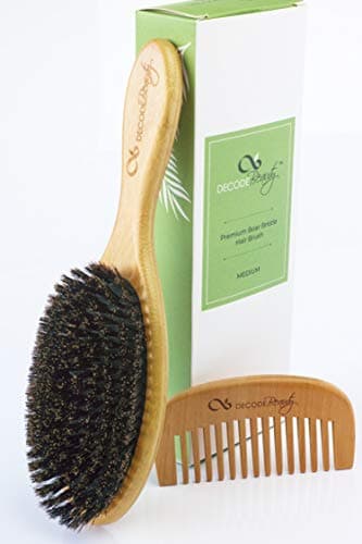 100% Pure Boar Bristle Hair Brush - For Styling Fine and Short hair, Gentle Brushing Promotes Natural Oils for A True Shine