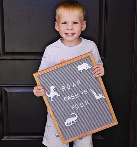 Felt Like Sharing Letter Board (Gray Felt - 12”x16”) – Changeable Message Board with 3 Sets of Felt Board Letters for Home, Office & Aesthetic Room Decor – Wall Letterboard Signs In Oak Frame