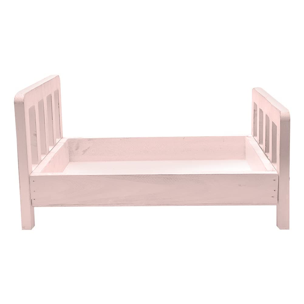 Baby Photography Bed Baby Photo Props White Wood Doll Bed Detachable Photo Background for Baby Photo Studio
