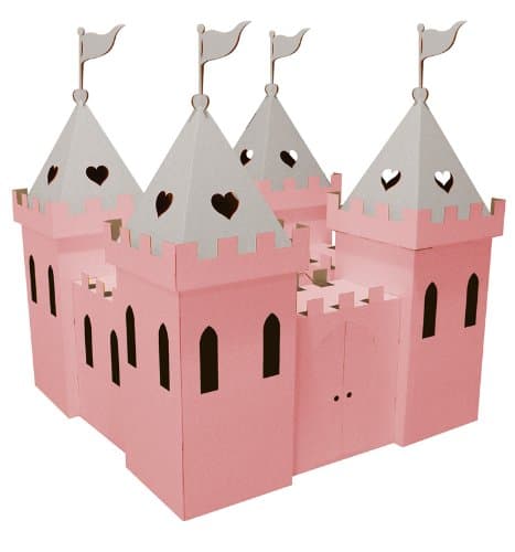Kid-Eco Cardboard Princess Palace Playhouse (Pink & Silver)