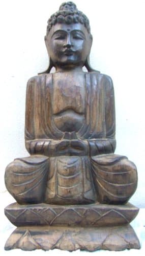 Itchi Hand carved large ethnic Buddha statue.Fair trade