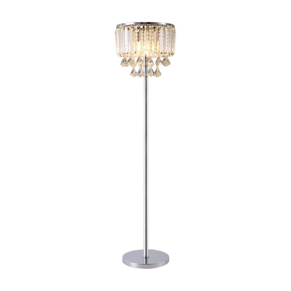Hsyile Lighting KU300171 Cozy Elegant Modern Creative Crystal Floor Lamp for Living Room,Bedroom,Office,Chrome Finish,3 Lights