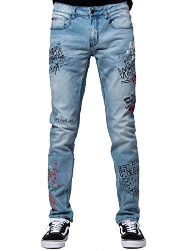 Young and Reckless - Griffon Jeans - Blue - 34 - Mens - Bottoms - Denim - Light Indigo
