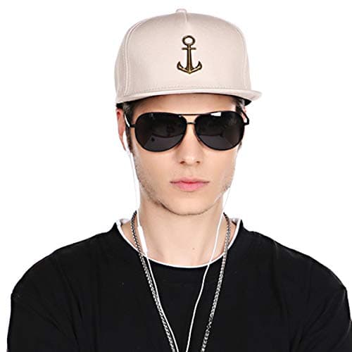 CACUSS Men's 100% Cotton Fashion Snapback Hat Adjustable Hip Hop Hat Comfy Flat Bill Brim Baseball Cap Classic Trucker Cap