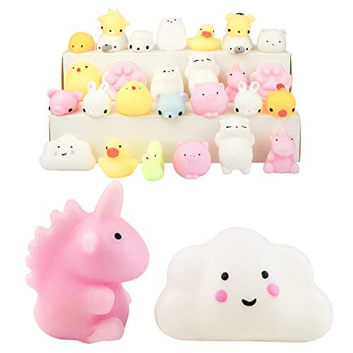Squishy Kawaii Toys Slow Rising Squishies 30pcs Mini Soft Stress Relief Reliever Mochi Cat Unicorn Birthday Party Favor for Kids Priza Classroom Student