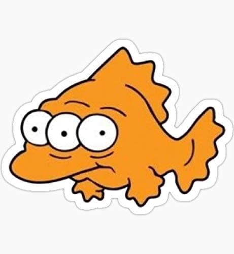 Simpsons Fish - Sticker Graphic - Auto, Wall, Laptop, Cell, Truck Sticker for Windows, Cars, Trucks