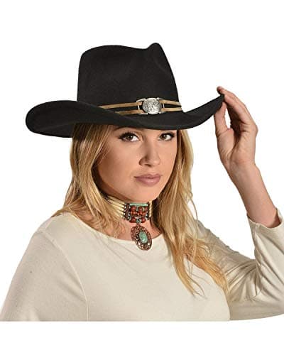 Master Hatters Women's Juniper Wool Felt Cowgirl Hat Black Medium