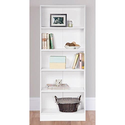 5 Tier Bookcase White Finish (H)1770mm (W)594mm (D)290mm