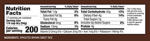 Good Reason Rice Sprouted Brown Sweet Rice - Premium Nutritional Gluten-Free Rice, 2 Lb