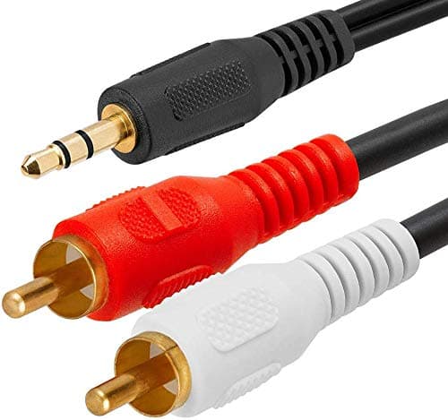3.5mm to RCA Cable, 2RCA Male to 3.5mm Male Stereo Y Splitter Audio Cable Compatible with Phones, Laptop, HDTV, Speaker, Home Theater (1.5m)