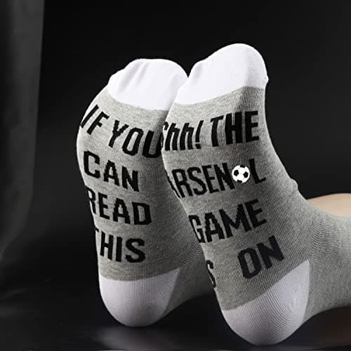 TSOTMO 2 Pairs Football Socks Funny Gifts For Football Lover If You Can Read This The Arsenal Game Is On Socks