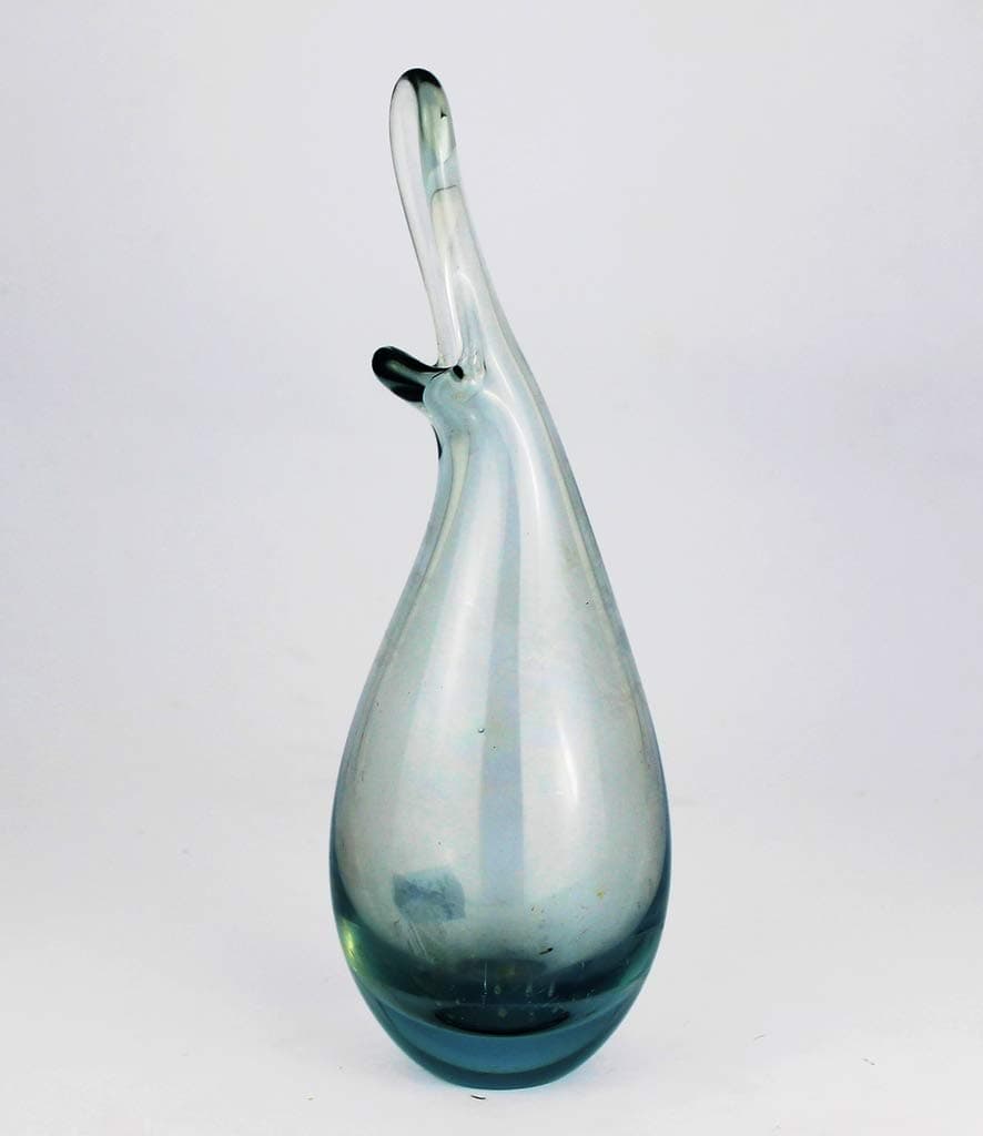 HolmegaardPer Lutken glass Vintage retro glass vase - 50/60 - Design Duckling Vase. Measures: 338 gr. 20.5 cm high & 6.5 cm diameter. Color: Ice Blue - Second-hand Item