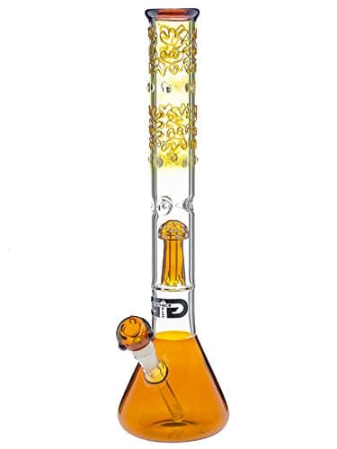 Grace Glass bong with mushroom percolator, red, 50cm - head&nature bong selection