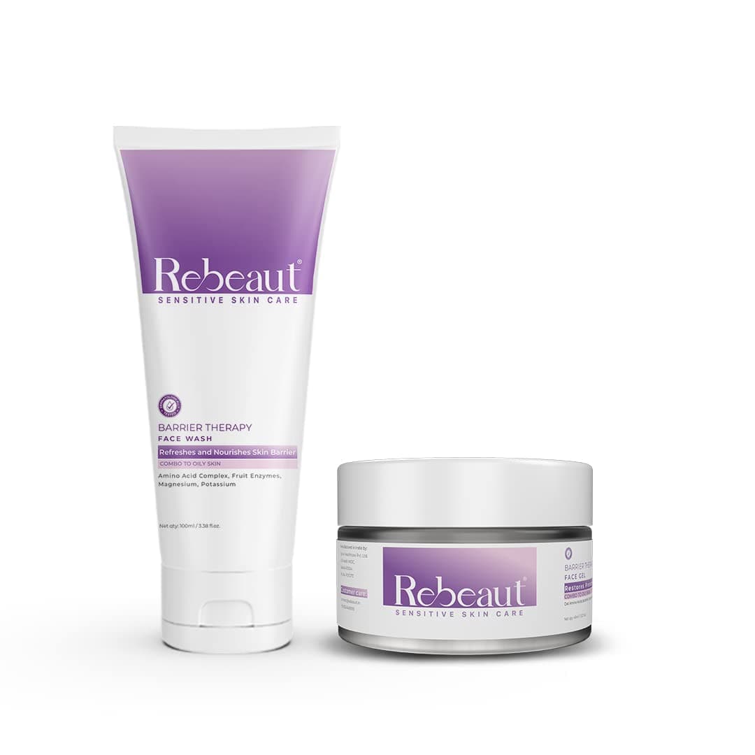 Rebeaut Unisex Skin Care Combo- Barrier Facewash 100ml + Barrier Face Gel 45ml | Repairs Damaged & Irritated Skin and Refreshes & Nourishes Skin Barrier