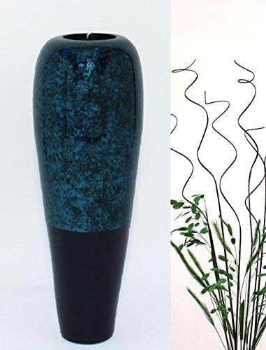 Green Floral Crafts - 14 inch H. Lacquer Tapered Vase with Branches & Botanicals Kit - Silver & Black