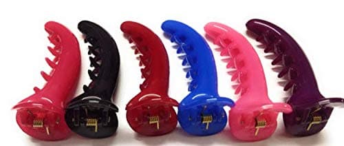 TrendsetterCOLOURFUL PLASTIC BANANA HAIR CLUTCHERS/HAIR CLIPS/BANANA HAIR CLAWS/MIRCHI CLIP FOR WOMEN & GIRLS(SET OF 6 PIECES)