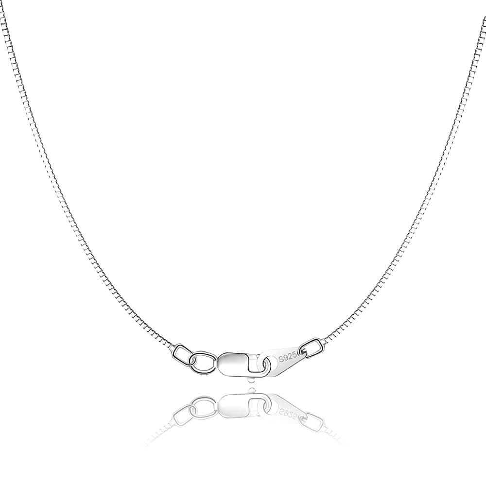 18K Gold Plated 925 Sterling Silver Chain Necklace for Women Girls, 0.8mm Box Chain Lobster Claw Clasp-Super Thin & Strong Necklace Chain 16/18/20/22/24 Inch