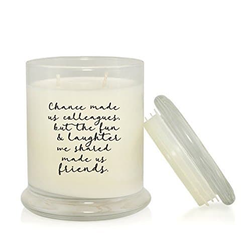 Chance Made Us Colleagues 8.5 oz Soy Candle - Friendship Gift - Best Friend - New Job Gift- Retirement - Goodbye - Green Tea and Lemongrass Scented