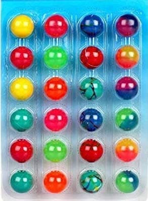 Rubber 24 Ps Colorful Jumping Balls For Kids, Crazy Bouncy Pickleball For Kids Outdoor Playing Ball Multicolor (Pack Of 24 Balls)