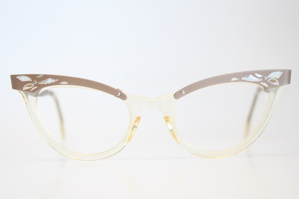 NOS Mink Clear American Optical Cat Eye Glasses