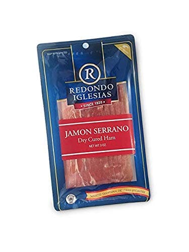 Jamon Serrano - Sliced 3 oz - Spain Gourmet Delicatessen - 15 months aged dry cured ham (NO PROSCIUTTO)