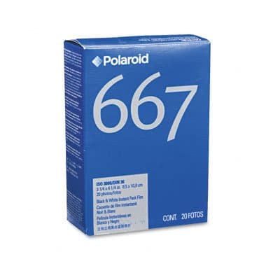 Polaroid Type 667 Instant Black and White Film, 3000 Asa, Two 10-exposure Cartridges Per Pack