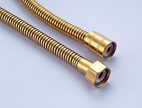 Linwnil 1.5m Gold Stainless Steel Antique Brass Shower Hose Replacement Hand Spray Pipe (Gold 1.5m)