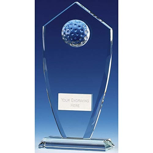 7 inch (17.5 cm) Foundation Peak Golf Glass Award in gift box Laser Etched with FREE ENGRAVING upto 50 letters KM004A
