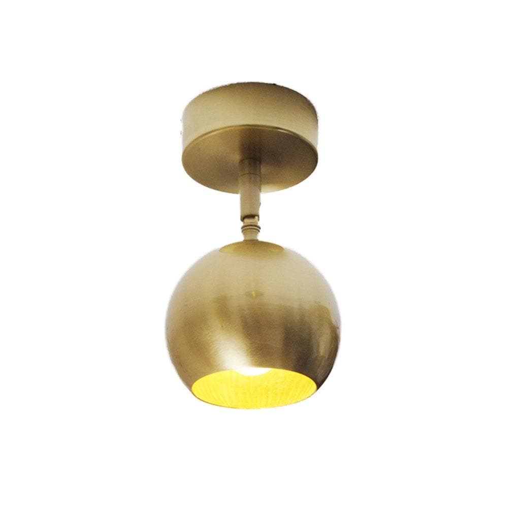 AZISENAZISEN Wall Light, Wall Sconces, Wall Lamp Full Copper Surface Mounted Pure Brass Spotlight Single Lamp Gold Aisle Porch Personality Bedside Lamp