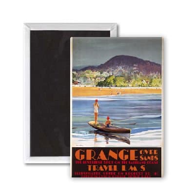 Grange Over Sands, the loveliest spot of the lakeland coast - 3x2 inch Fridge Magnet - large magnetic button