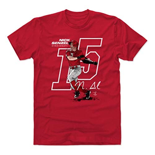 500 LEVEL Nick Senzel Shirt (Cotton, Medium, Red) - Cincinnati Men's Apparel - Nick Senzel Offset W WHT