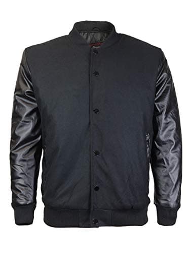 New Men's Premium Classic Snap Button Vintage Baseball Letterman Varsity Jacket