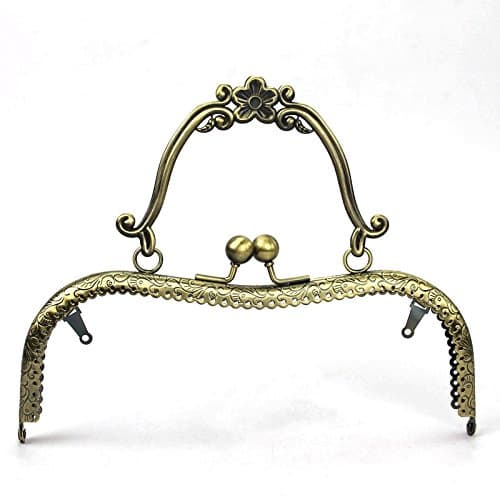1 pcs 8 Inch. Metal Purse Frame M Shape Antique Brass for Large Bag Purse Sewing snap Clasp Lock DIY Craft