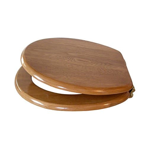 FRANDIS AWCCHE Oak Wood Toilet Seat With Metal Hinge, 2700 g 425 x 370 mm