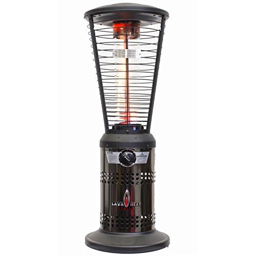 Lava Heat MINI 10,000 BTU Propane Outdoor Patio TABLETOP Heater with Exclusive Spiral Flame, Brushed Gun Metal Finish