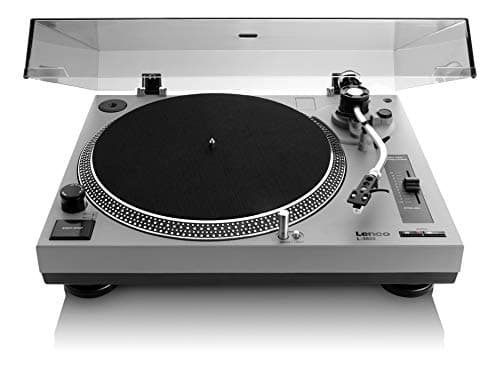 Lenco L-3808 Direct Drive Turntable - Matte Grey - 33 & 45 RPM - Vinyl Record Player with Integrated Pre-Amplifier and USB