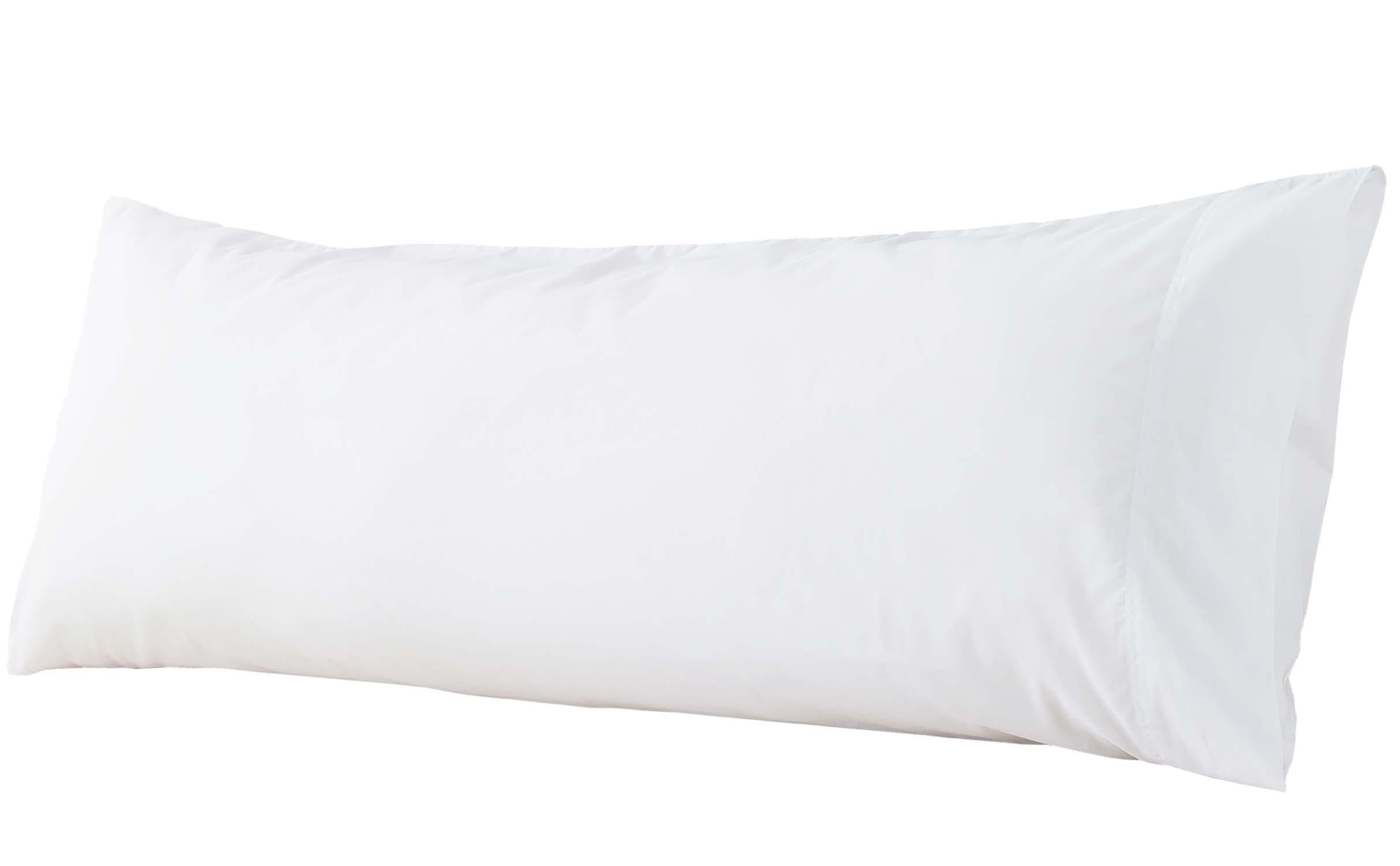 WhatsBedding Body Pillow Cover Cotton Fabric, Long Pillowcase Breathable & Skin-Friendly, Envelope Closure - White (20x54 inch)