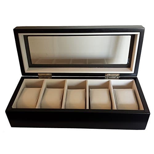Zabelini Black Watch Box for 5 Watches Wood Finish