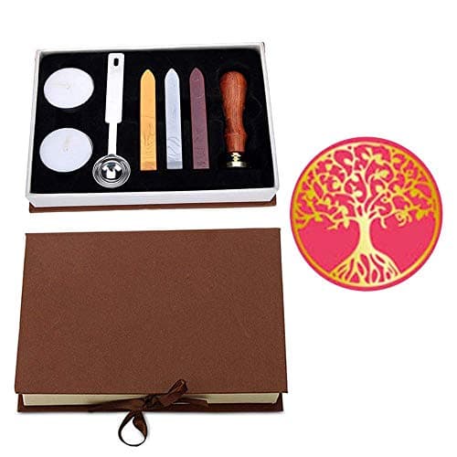 VIYOUNG Wax Seal Stamp Kit, Classic Vintage Seal Wax Stamp Set, Creative Mysterious Stamp Maker Kit (Tree of life)